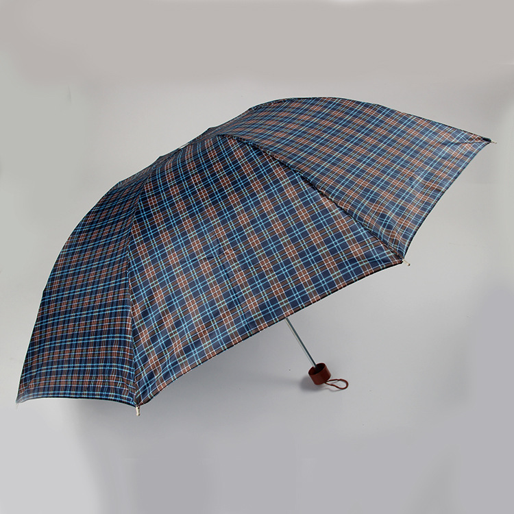 Factory Wholesale Tri-Fold Inverted Rod Plaid Umbrella Creative Sunny Umbrella Mini Portable Sun Umbrella Sunshade Umbrella