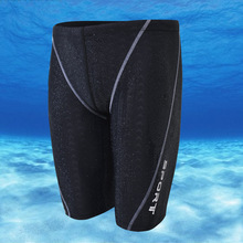班菲品牌 新款仿鲨鱼皮 中腿竞赛男士泳裤 男泳衣平角五分游泳裤