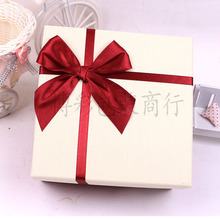 高档丝带蝴蝶结创意天地盖生日商务收纳盒正方形包装盒现货批发