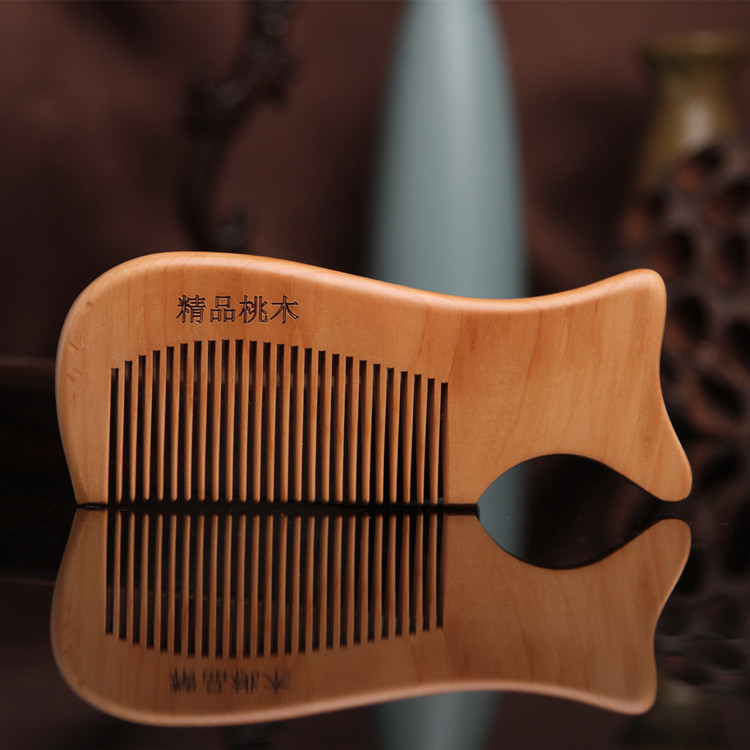 Free Logo Medium Size Mahogany Comb Wooden Comb Sub Anti-Static Wooden Comb Bag Comb Solid Wooden Comb Sub Picture Opening Gift Wooden Comb