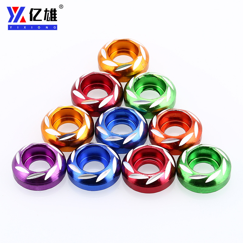 牌照螺丝 摩托车车身改装M6装饰 多彩色铝合金属垫片垫圈批发