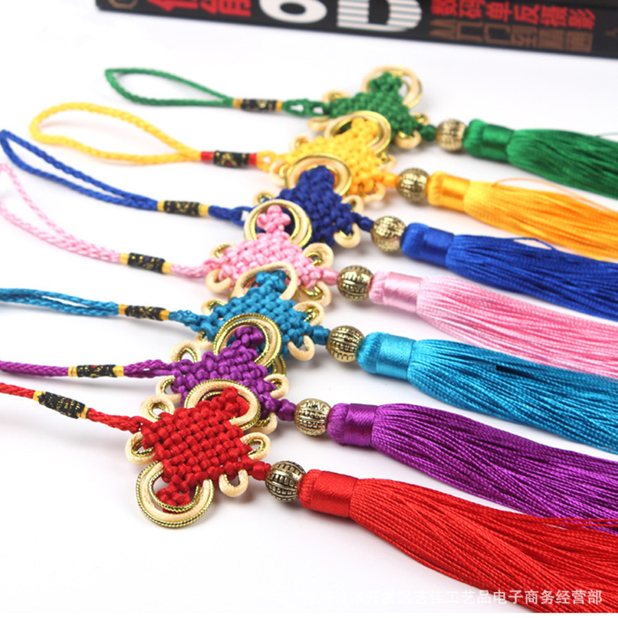 金边线小中国结流苏挂件 特色出国礼品  小号串珠中国结穗子