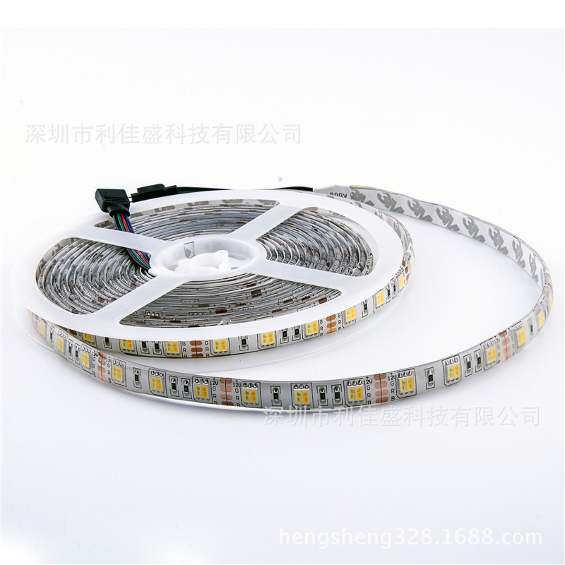 5050 12vled灯带低压二合一双色温灯条防水滴胶电视背景灯条24v