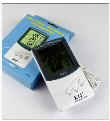 Supply Ta318 Indoor and Outdoor Thermometer Electronic Hygrometer Large Screen Temperature and Humidity