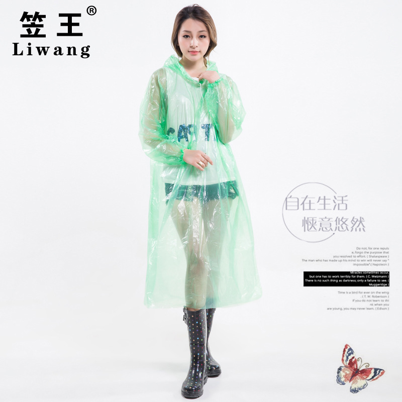 Red Disposable Raincoat Thickened Full Body Portable Adult Hiking Disposable Raincoat 50G Card Raincoat