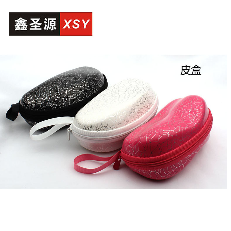 in Stock Wholesale Pressure-Resistant Glasses Case Leather Box Sunglasses Case Eyeglasses Packing Box Accessories Mirror Cloth Eva Glasses Case