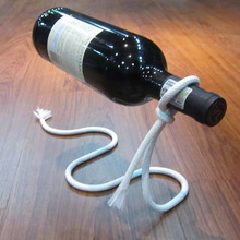 个性时尚红酒瓶支架 欧式创意悬浮铁艺绳子葡萄酒架摆件 厂家直销