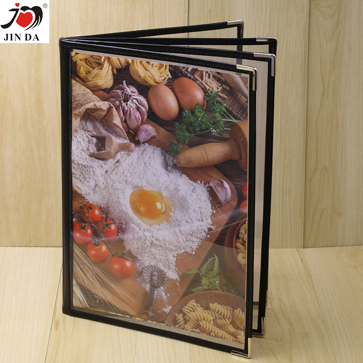 Spot Transparent PVC Loose-Leaf Recipe Book Restaurant Menu Holder Restaurant Cash Register a Price List A4 Leather Menu Book