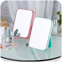 高清化妆镜子台式简易梳妆镜子 折叠便携方形公主镜化妆镜浴室镜