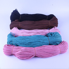 现货批发创意彩色韩国绒三股编织绳尼龙编织绳线带服饰服装配饰