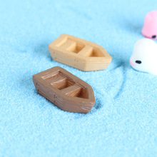 可爱迷你冲锋舟 苔藓微景观小船摆件 DIY造景组装小玩具桌面公仔
