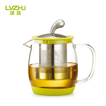 绿珠玻璃水壶过滤花茶壶加厚茶具耐高温不锈钢泡茶壶可加热玻璃壶