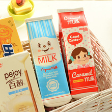 韩国文具笔盒可爱创意趣味牛奶盒高中学生笔袋手拿包 批发