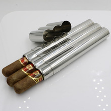 【久久】现货 三雪茄管 304不锈钢 可装3支雪茄筒盒 跨境货源