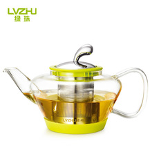 绿珠耐高温玻璃茶壶茶具花茶壶煮水壶男女泡茶壶不锈钢过滤茶壶