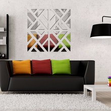 新款3d亚克力镜面墙贴正方形客厅卧室背景装饰艺术墙贴装饰画
