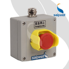 斯普威尔铸铝防水接线盒急停按钮防水盒100*100*60mm开关控制盒