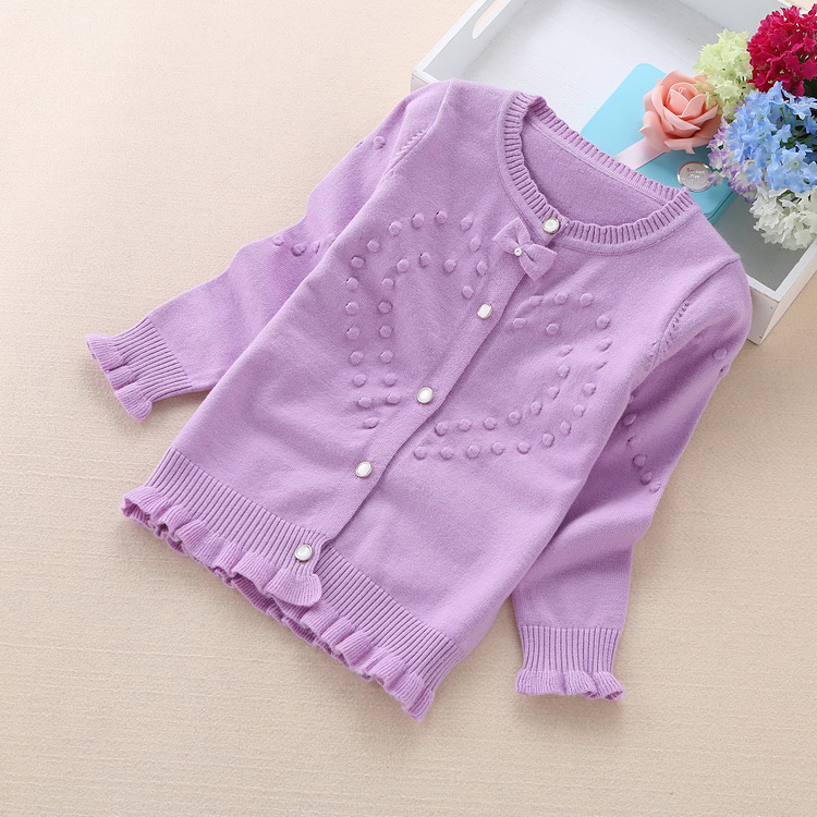 2023 spring and autumn children‘s clothing new wholesale kids‘ sweater bow small girls and teen girls cartoon cardigan 8602