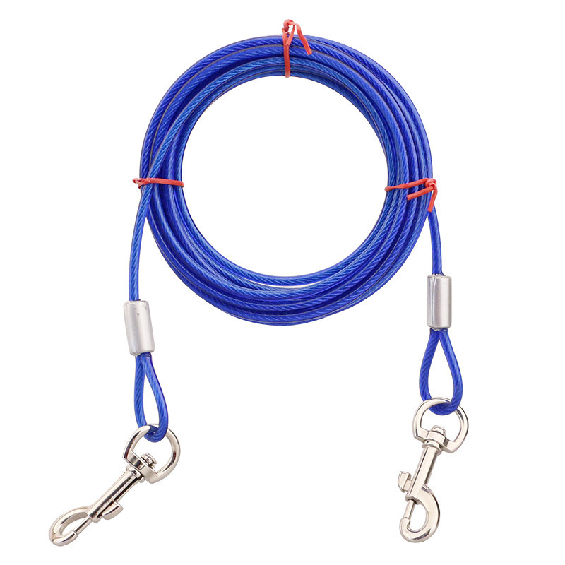Amazon Double-Headed One-to-Two Wire Rope Dog Pile Dog Leash Dog Leash Iron Chain Fixed Rope Pet Hand Holding Rope Dog Rope