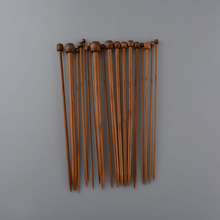 白色/碳化带珠针 竹针 编织工具 十八付一套 毛衣针