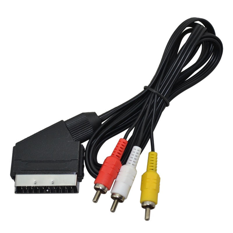 外贸出口NES红白机扫把头线 Nes scart rgb cable 1.8M 视频线