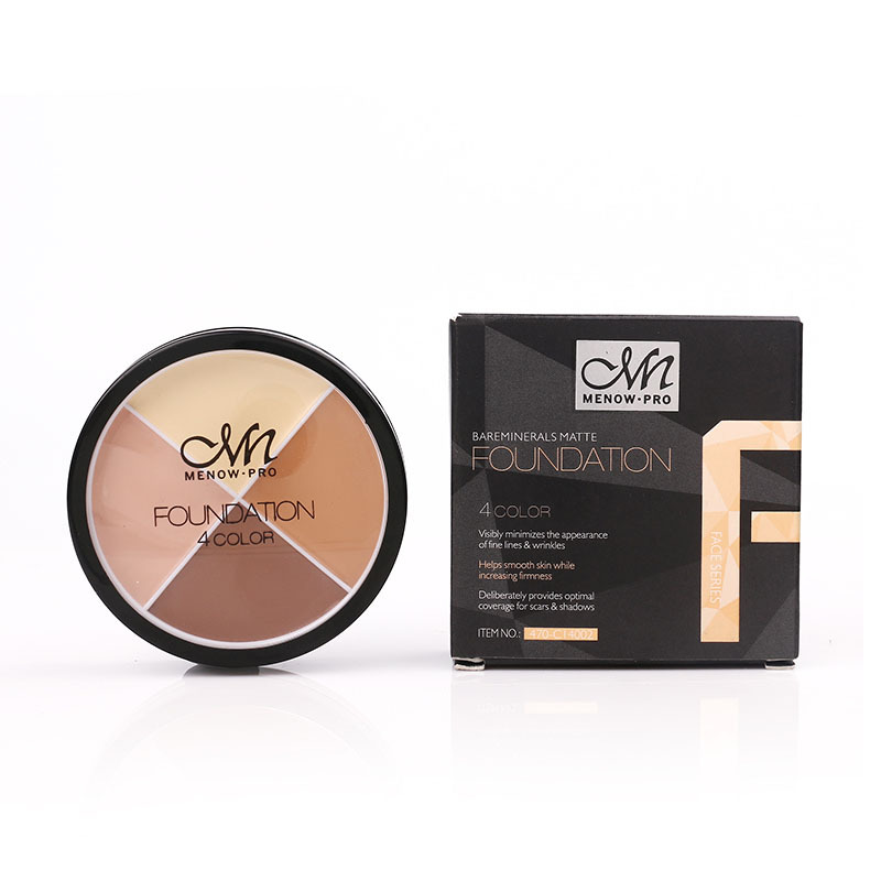 Cross-Border Makeup Menow Miele C14002 Foundation Cream Four-Color Concealer Color Adjustable Cosmetics