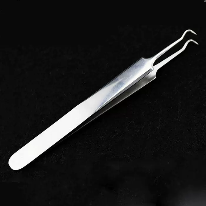 纨媚厂家直供不锈钢弯头粉刺针暗疮针去黑头夹镊子痘痘夹清洁工具