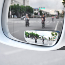 DM-070高清无边框可调节长条型小圆镜盲点镜 汽车后视辅助镜蓝镜