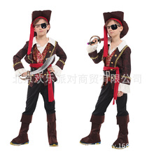 万圣节男童海盗表演服装六一化妆舞会服饰海盗装扮儿童独眼海盗服