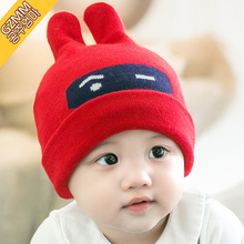 MZ3992 秋季新款婴儿童帽套头帽兔子耳朵宝宝棉线帽子