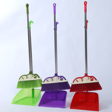 家居清洁可固定扫帚 多色单个软毛彩色套扫 家居塑料簸箕头扫把