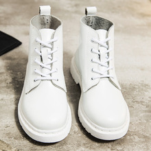 2016新款白色马丁靴女英伦大白靴低跟平底短靴情侣机车靴女靴