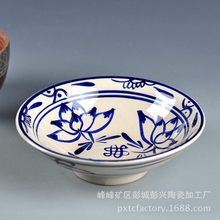 特色碗陶瓷青花碗粉面碗纯手绘青花蓝花碗怀旧中式青花餐具汤面碗