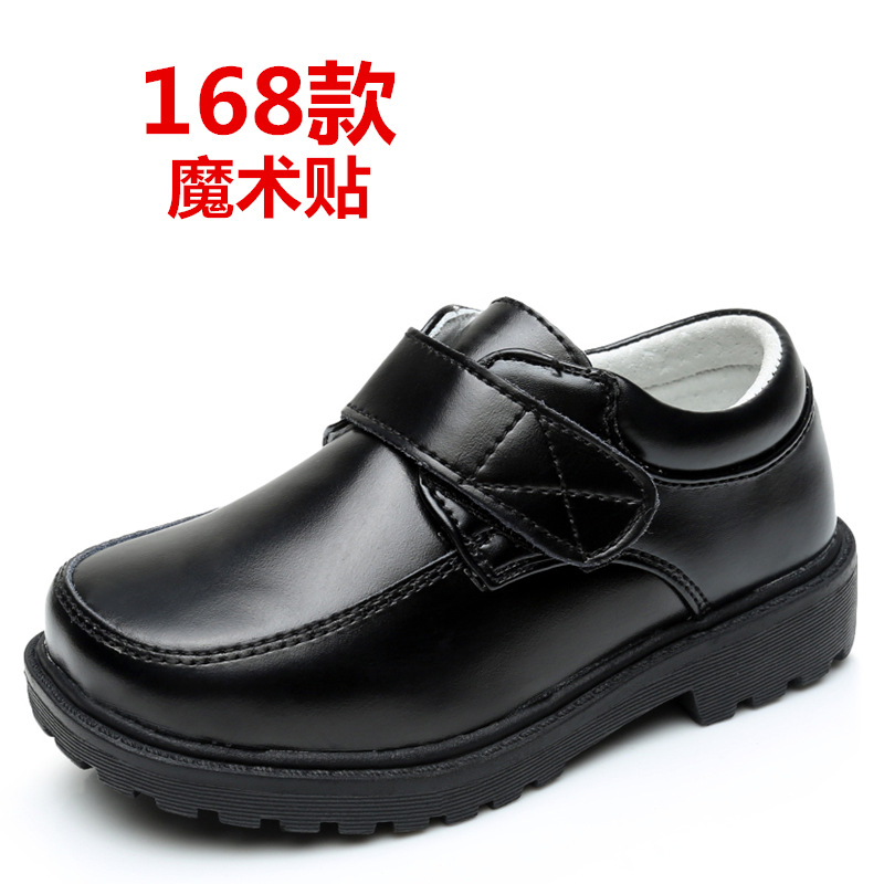 kid shoe Children's Leather Shoes School Shoes Genuine Leather Two-Layer Leather Black Boys Schoolboy Primary and Secondary School Students Performance Ceremonial Shoes