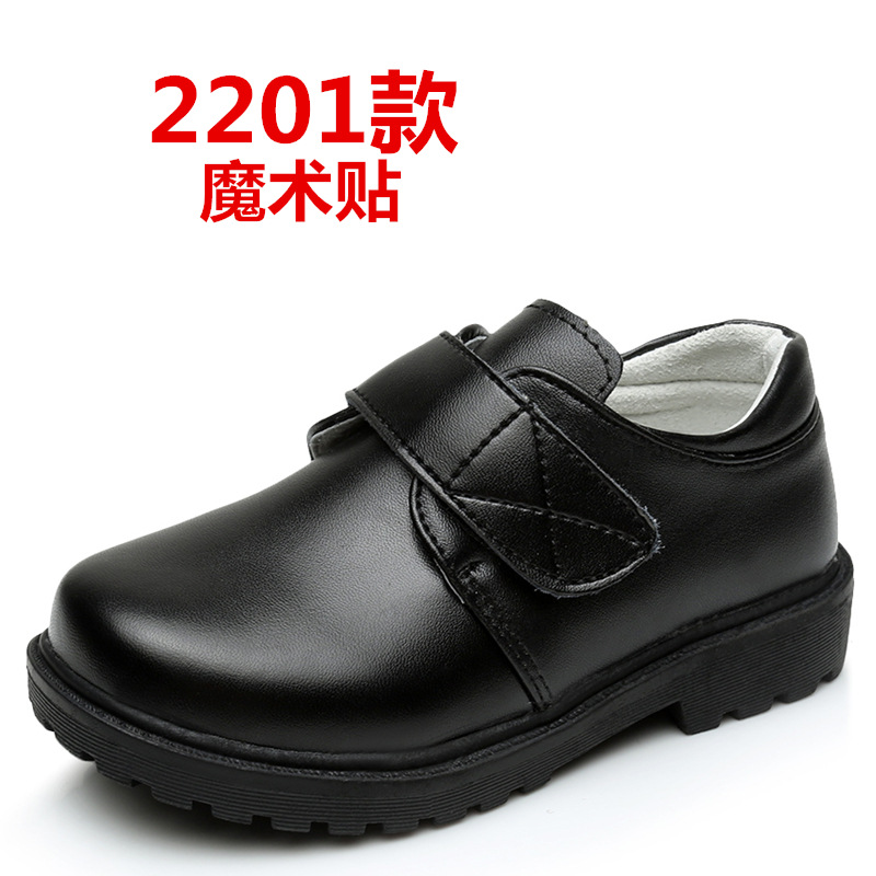 kid shoe Children's Leather Shoes School Shoes Genuine Leather Two-Layer Leather Black Boys Schoolboy Primary and Secondary School Students Performance Ceremonial Shoes