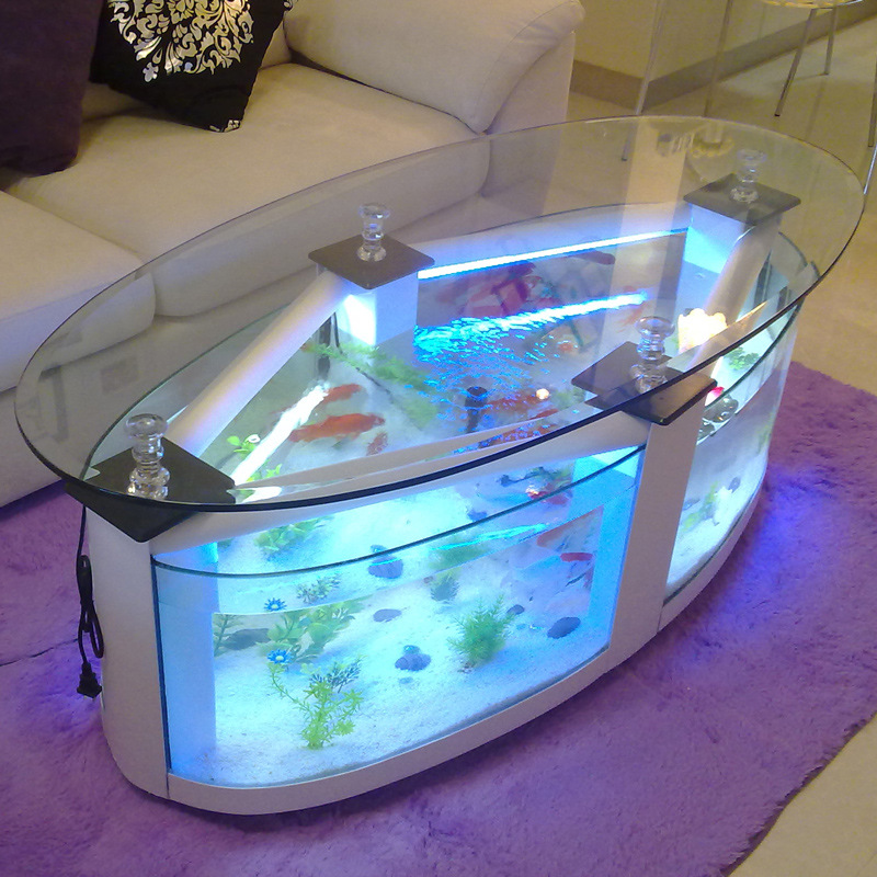 生态茶几鱼缸水族箱 长方形玻璃大型中型1米12米创意金鱼缸