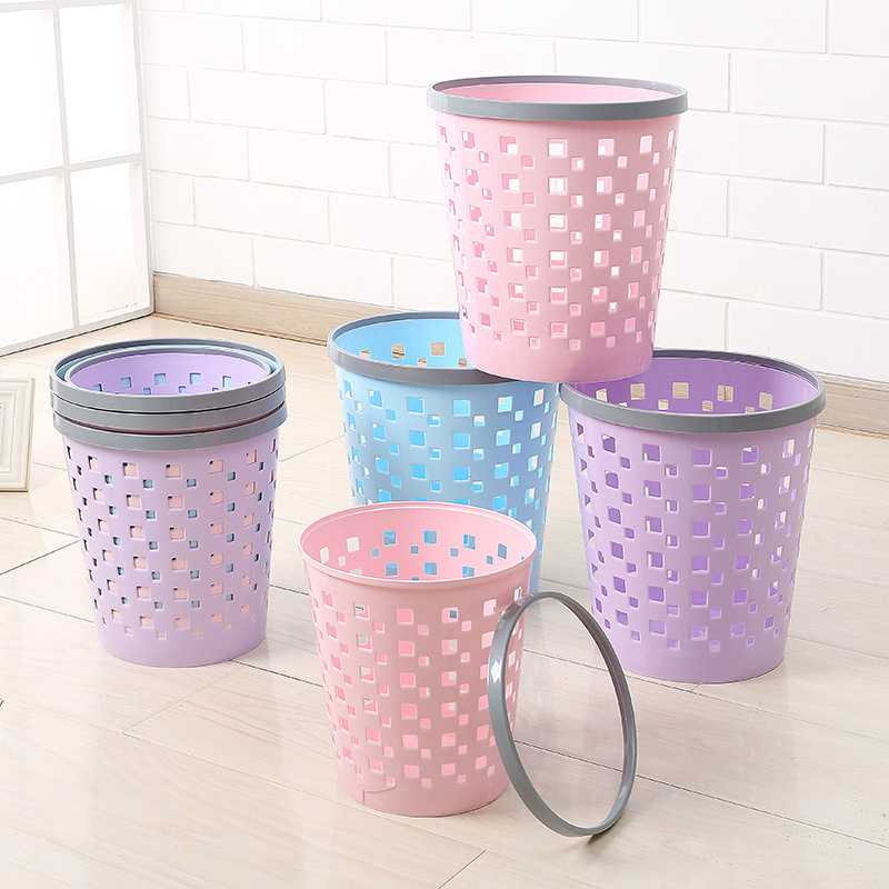 8823 kitchen storage sundries container trash can office wastebasket square ferrule plastic trash can