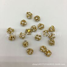 镶钻金色银色花 杨梅球8mm 隔珠 镂空 DIY手链饰品配件批发