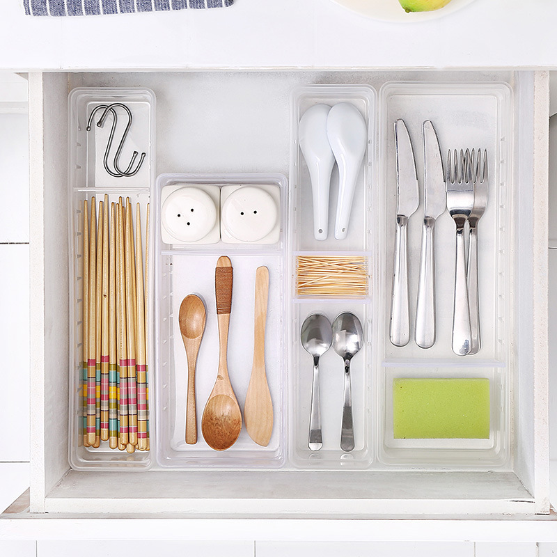 plastic cosmetics storage box multi-functional storage box japanese kitchen tableware drawer finishing box