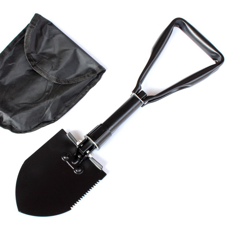 outdoor supplies equipment folding shovel shovel folding table for car shovel camping shovel medium black multifunctional