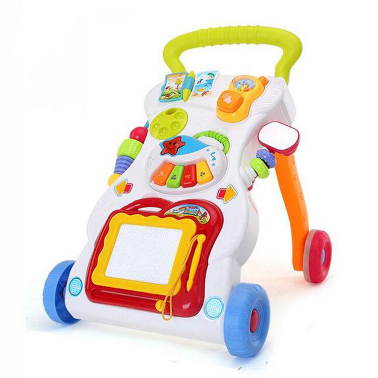 Baby Walker Baby Carriage Music Walker Adjustable Speed Anti-Rollover Baby's Stroller Toy