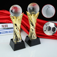 厂家批发水晶奖杯篮球足球高尔夫球比赛水晶纪念品免费设计