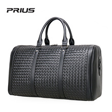 PRIUS品牌新款手提旅行包编织大容量旅行袋韩版圆筒商务差旅包