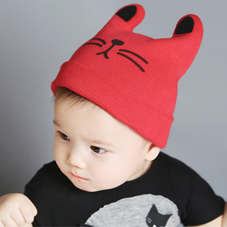 冬季新款韩版儿童帽子 卡通造型男女宝宝针织套头帽 厂家直销