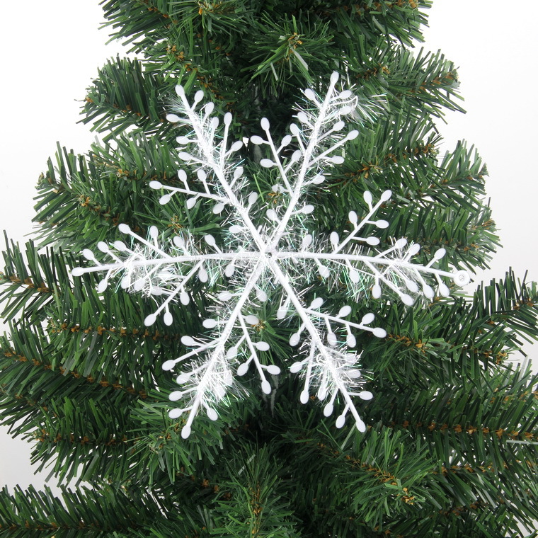 Plastic Brushed Snowflake Christmas Tree Decoration Holiday Accessories Christmas Decoration Snowflake 3 Pieces Wholesale