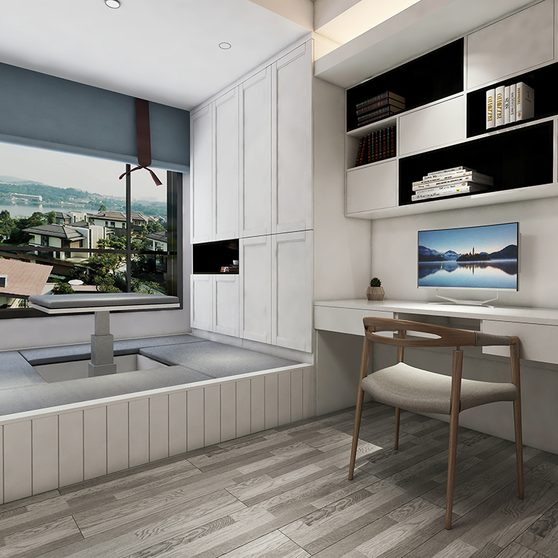 全铝整体榻榻米卧室现代简约儿童房全铝榻榻米床衣柜大容量一体飘