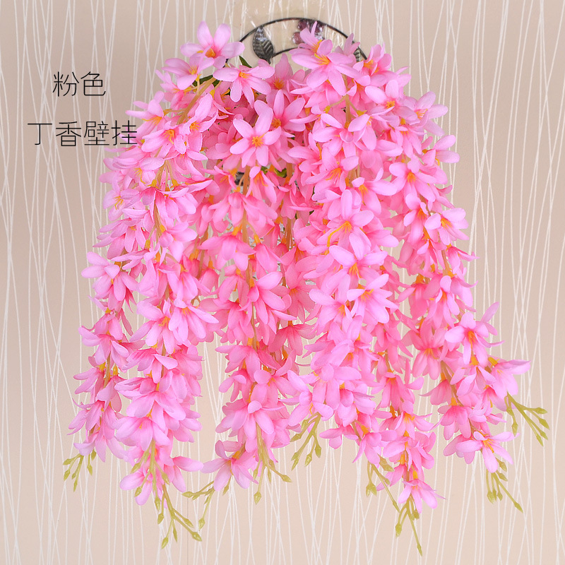 Artificial Flower And Artificial Plant Wholesale Simulation String Fake Flower Wedding Decoration Flower Rattan Vine Silk Flower Ceiling Flowers Wisteria Flower Lilac Wall Hanging Flower