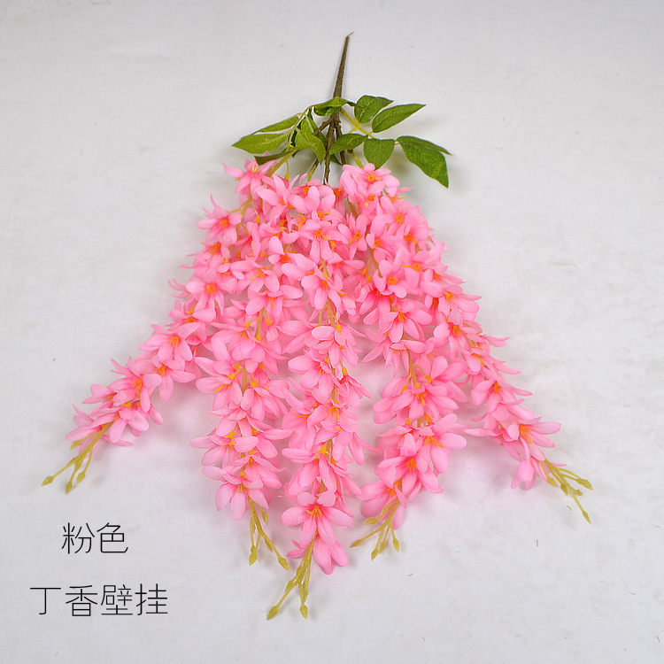Artificial Flower And Artificial Plant Wholesale Simulation String Fake Flower Wedding Decoration Flower Rattan Vine Silk Flower Ceiling Flowers Wisteria Flower Lilac Wall Hanging Flower