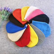 秋冬韩版儿童帽子 糖果色圆顶针织帽子螺纹婴儿帽子一件代发