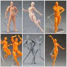 版 figma 青年版 肌肤色灰色 鲜橙色 2.0素体 可动手办